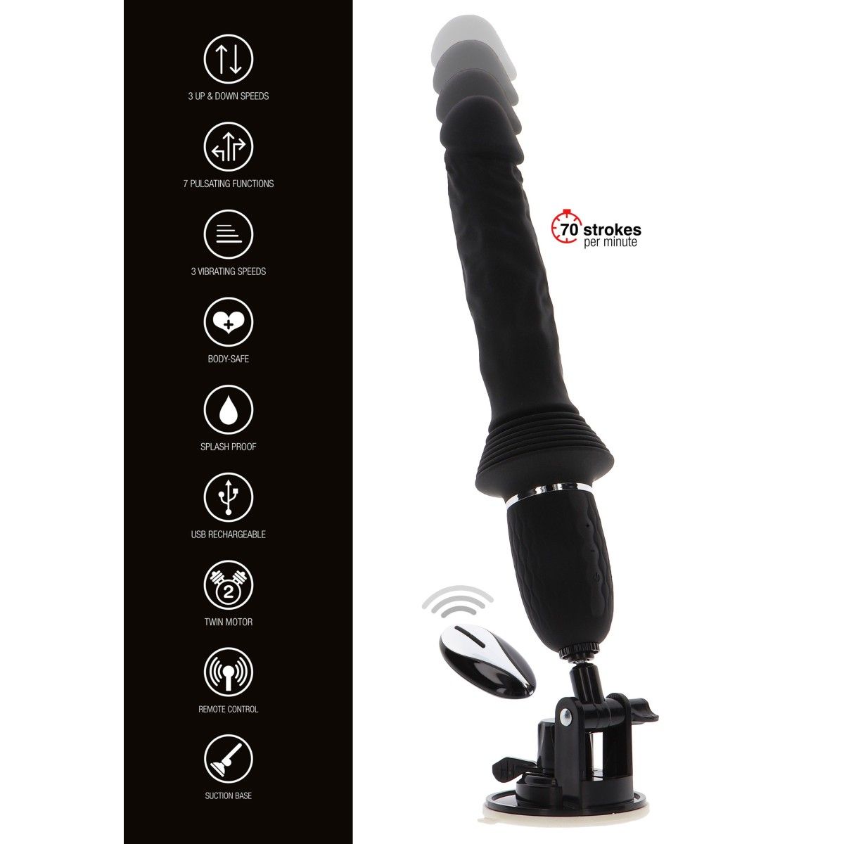 Vibratore Magnum Opus Thruster Pro nero