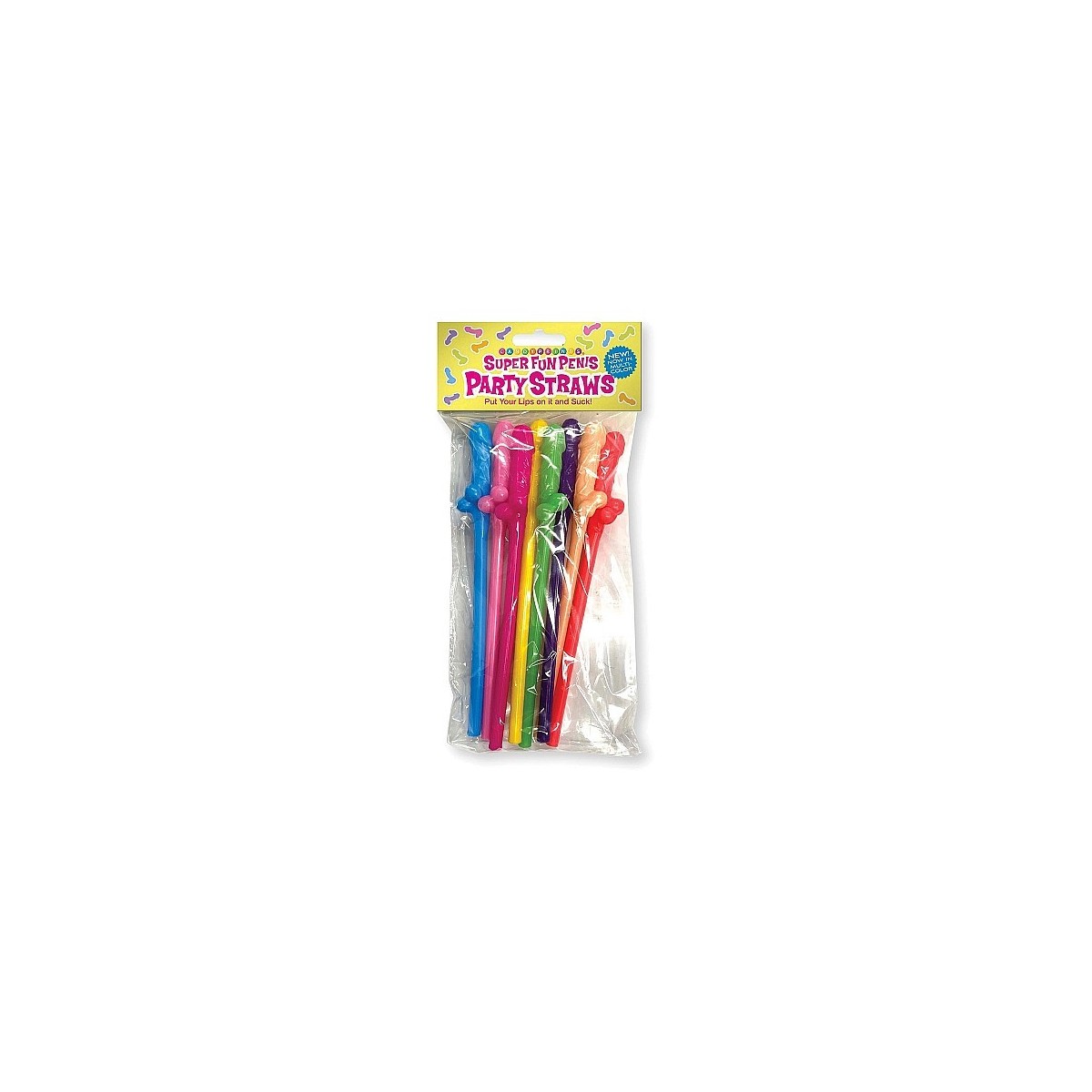 Cannucce divertenti Super Fun Penis Multicolor Penis Straws 8 Pack