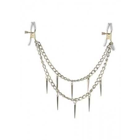 Pinze per capezzoli catena doppia 31 cm