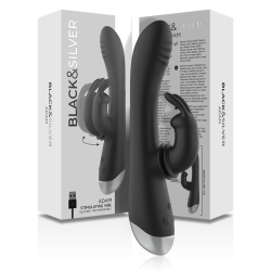 Vibratore Rabbit Adam 22 cm Black&Silver Vibratore Rabbit Adam 22 cm Black&Silver