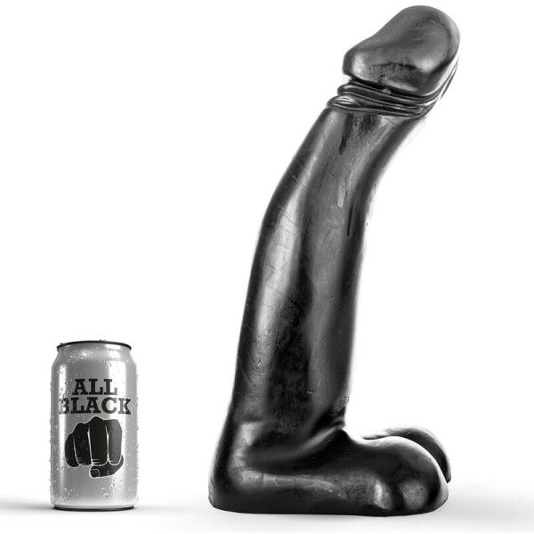 Maxi Dildo glande pronunciato All Black 30 cm