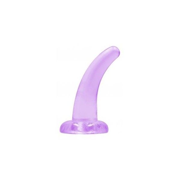 Dildo curvo con ventosa viola trasparente