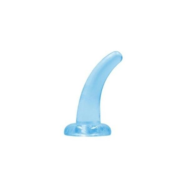 Dildo curvo con ventosa blu trasparente