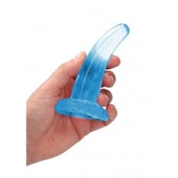 Dildo curvo con ventosa blu trasparente Dildo curvo con ventosa blu trasparente
