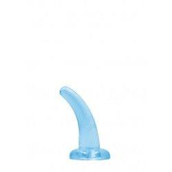 Dildo curvo con ventosa blu trasparente Dildo curvo con ventosa blu trasparente