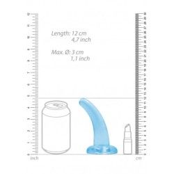 Dildo curvo con ventosa blu trasparente Dildo curvo con ventosa blu trasparente