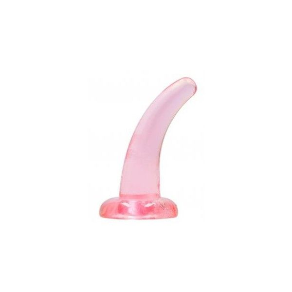 Dildo curvo con ventosa rosa trasparente