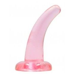 Dildo curvo con ventosa rosa trasparente Dildo curvo con ventosa rosa trasparente