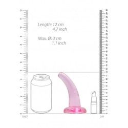 Dildo curvo con ventosa rosa trasparente Dildo curvo con ventosa rosa trasparente