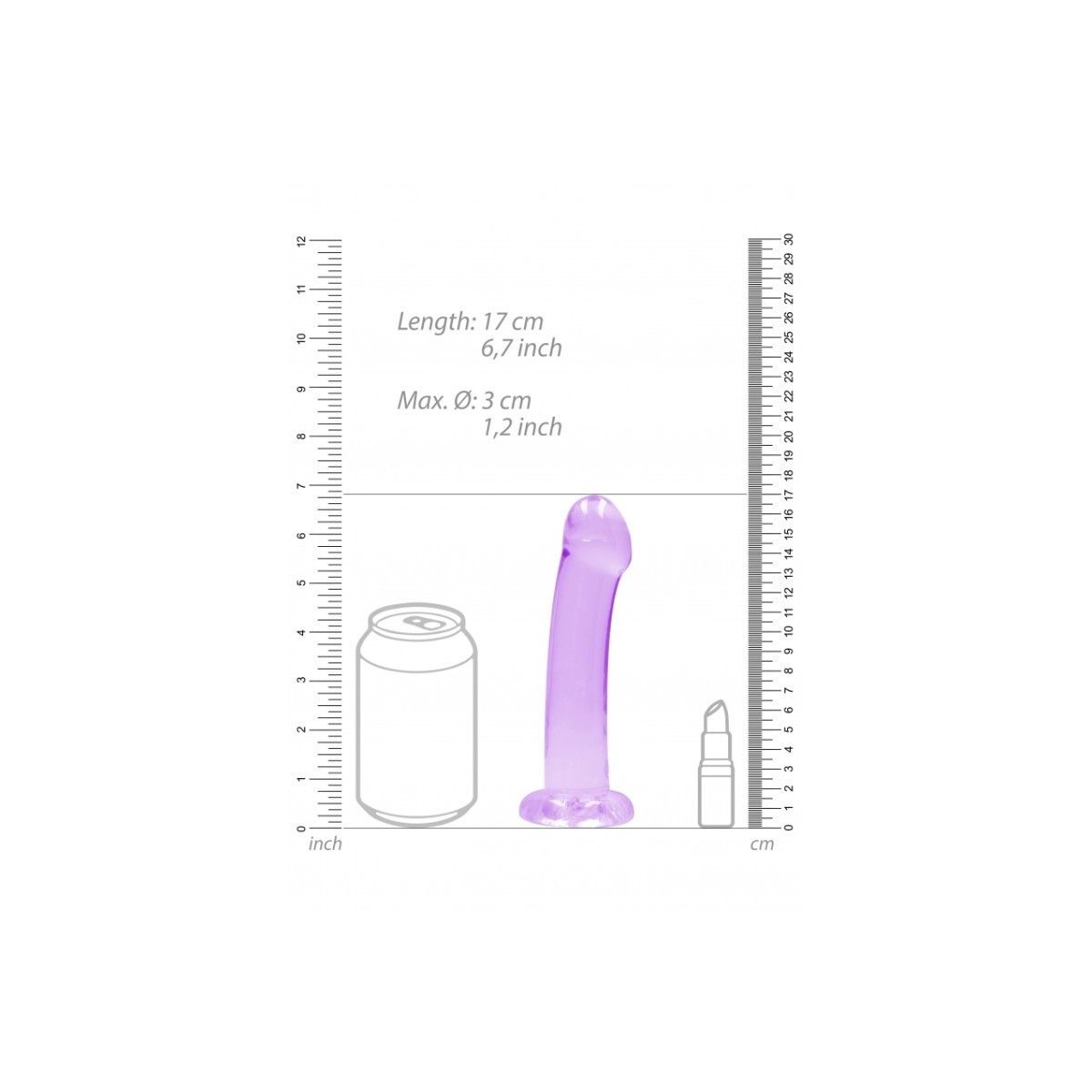 Dildo con ventosa viola Non Realistic Dildo Suction Cup - Purple 17 cm