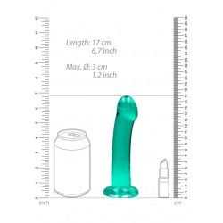 Dildo con ventosa verde trasparente 17 cm Dildo con ventosa verde trasparente 17 cm