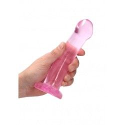 Dildo con ventosa rosa trasparente 17 cm Dildo con ventosa rosa trasparente 17 cm
