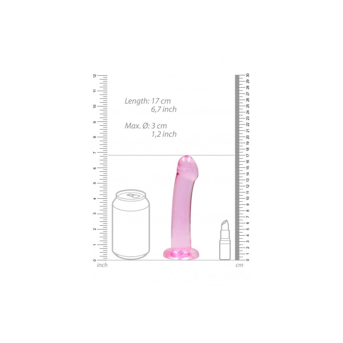 Dildo con ventosa rosa Non Realistic Dildo Suction Cup - Rosa 17 cm