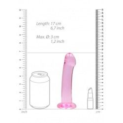 Dildo con ventosa rosa trasparente 17 cm Dildo con ventosa rosa trasparente 17 cm