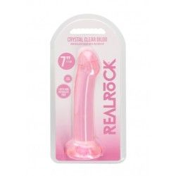 Dildo con ventosa rosa trasparente 17 cm Dildo con ventosa rosa trasparente 17 cm