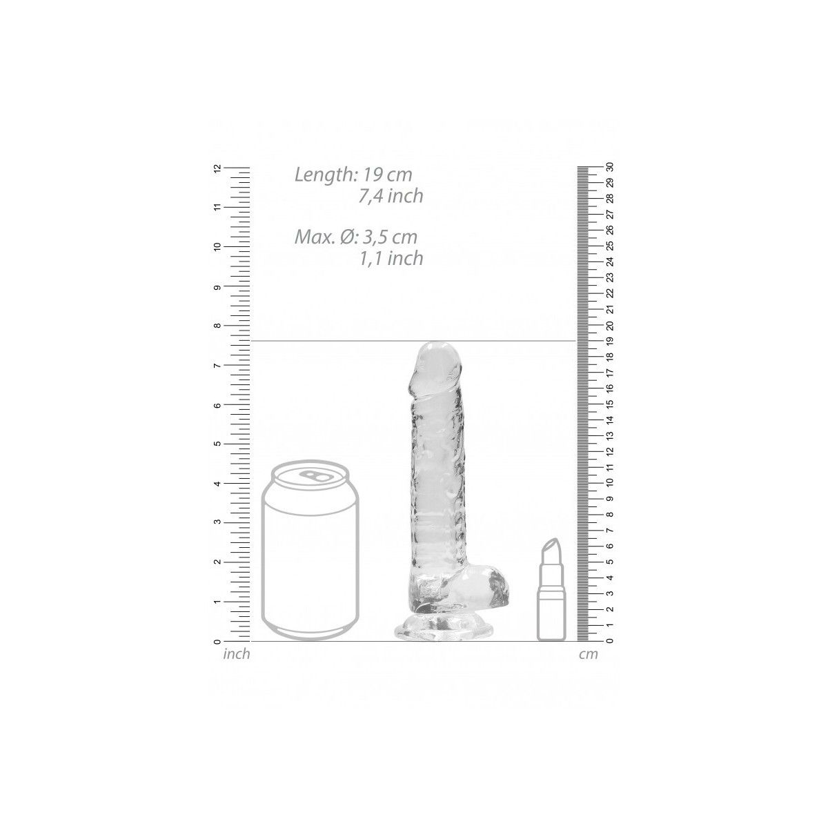 Pene finto con ventosa Realistic Dildo with Balls 17 cm