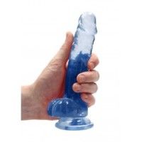 Dildo realistico blu trasparente 19 cm