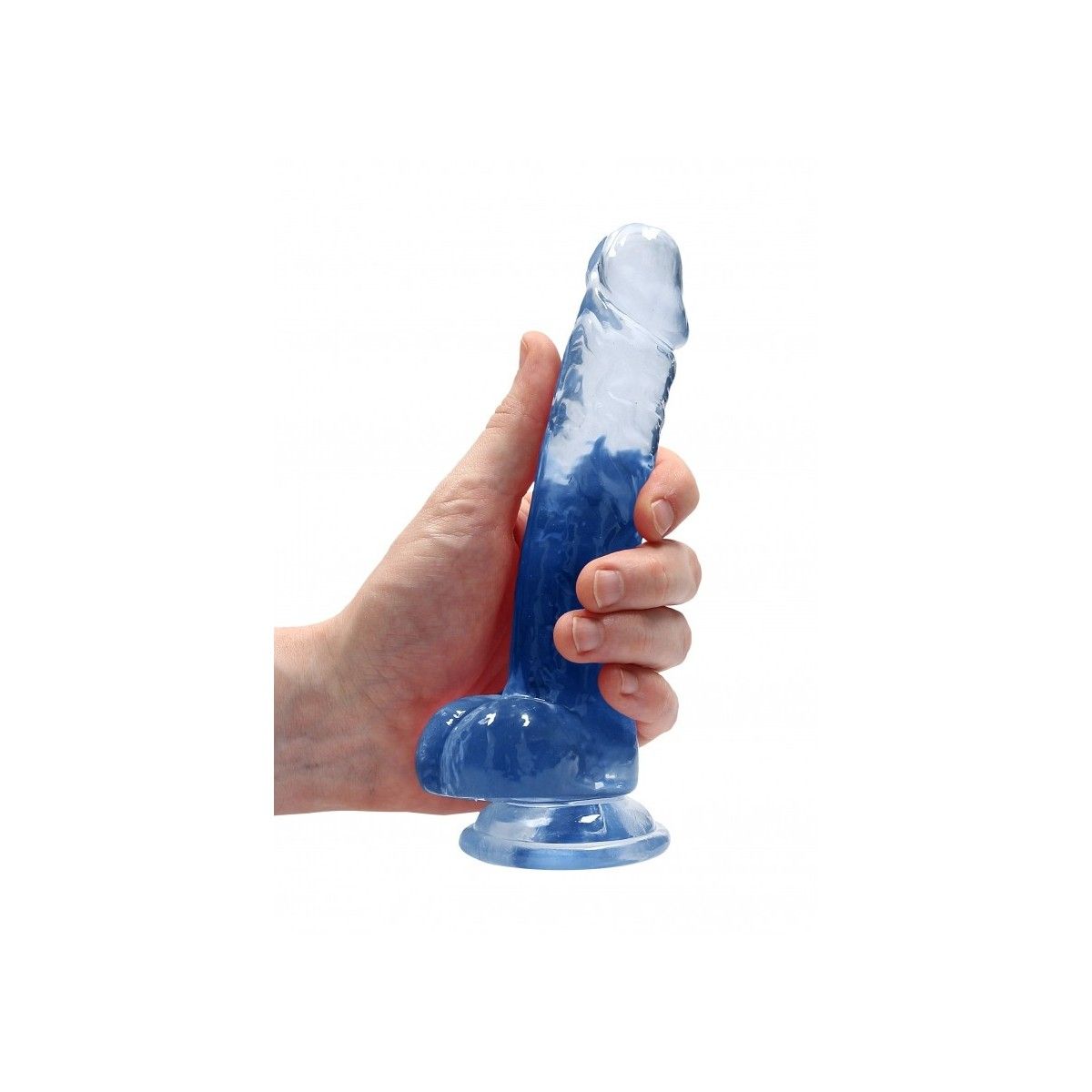 Pene finto con ventosa blu Realistic Dildo with Balls 17 cm