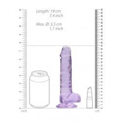 Dildo realistico viola trasparente 19 cm Dildo realistico viola trasparente 19 cm