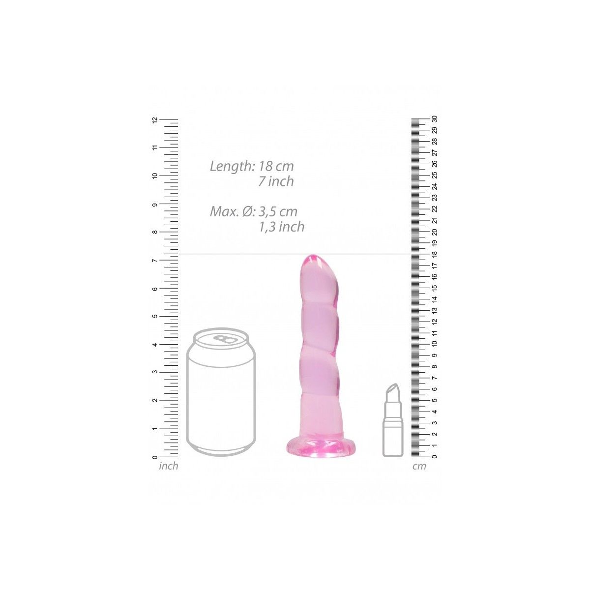 Dildo rosa con ventosa Non Realistic Dildo Suction Cup -  17 cm