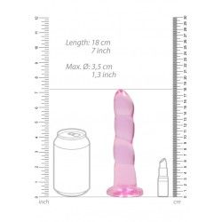 Dildo ventosa e sfere rosa trasparente 17 cm Dildo ventosa e sfere rosa trasparente 17 cm