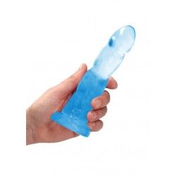 Dildo ventosa e sfere blu trasparente 17 cm Dildo ventosa e sfere blu trasparente 17 cm