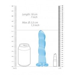 Dildo ventosa e sfere blu trasparente 17 cm Dildo ventosa e sfere blu trasparente 17 cm