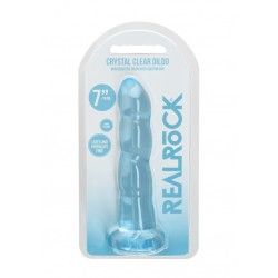 Dildo ventosa e sfere blu trasparente 17 cm Dildo ventosa e sfere blu trasparente 17 cm