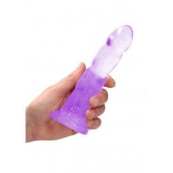 Dildo ventosa e sfere viola trasparente 17 cm Dildo ventosa e sfere viola trasparente 17 cm