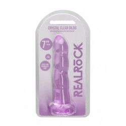 Dildo ventosa e sfere viola trasparente 17 cm Dildo ventosa e sfere viola trasparente 17 cm
