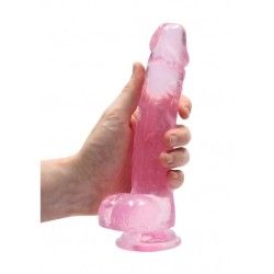 Dildo realistico rosa trasparente 21 cm Dildo realistico rosa trasparente 21 cm