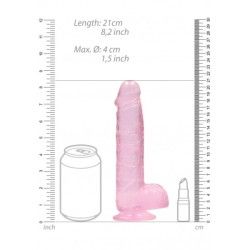 Dildo realistico rosa trasparente 21 cm Dildo realistico rosa trasparente 21 cm