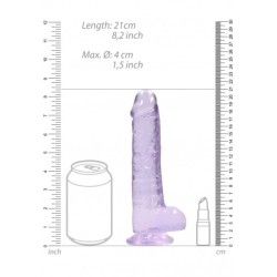 Dildo realistico viola trasparente 21 cm Dildo realistico viola trasparente 21 cm