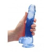 Dildo realistico blu trasparente 21 cm