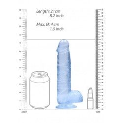 Dildo realistico blu trasparente 21 cm Dildo realistico blu trasparente 21 cm