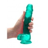 Dildo realistico turchese trasparente 21 cm