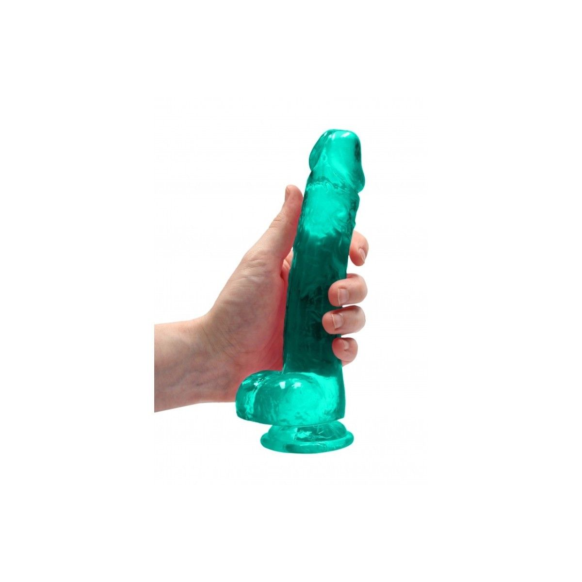 Pene finto turchese con ventosa Realistic Dildo with Balls 19 cm