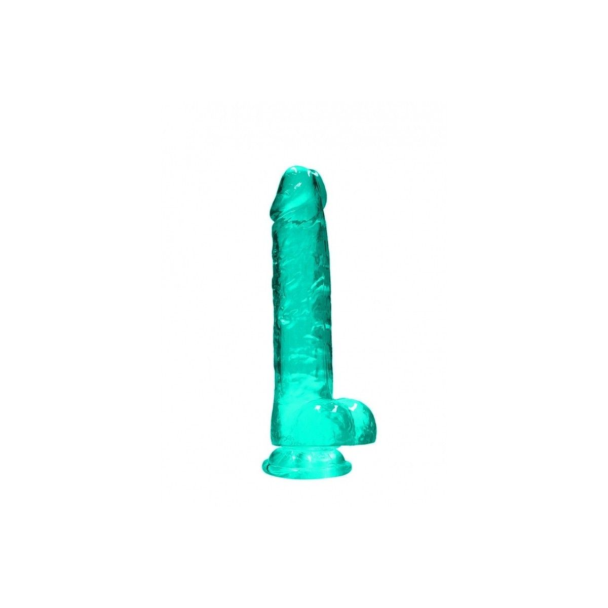 Pene finto turchese con ventosa Realistic Dildo with Balls 19 cm