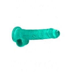 Dildo realistico turchese trasparente 21 cm Dildo realistico turchese trasparente 21 cm