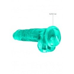 Dildo realistico turchese trasparente 21 cm Dildo realistico turchese trasparente 21 cm