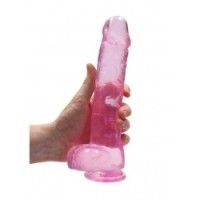 Dildo realistico rosa trasparente 25 cm