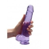 Dildo realistico viola trasparente 25 cm