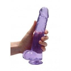 Dildo realistico viola trasparente 25 cm Dildo realistico viola trasparente 25 cm