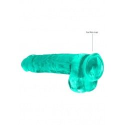 Dildo realistico turchese trasparente 25 cm Dildo realistico turchese trasparente 25 cm