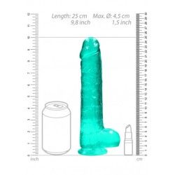 Dildo realistico turchese trasparente 25 cm Dildo realistico turchese trasparente 25 cm