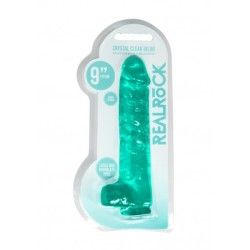 Dildo realistico turchese trasparente 25 cm Dildo realistico turchese trasparente 25 cm