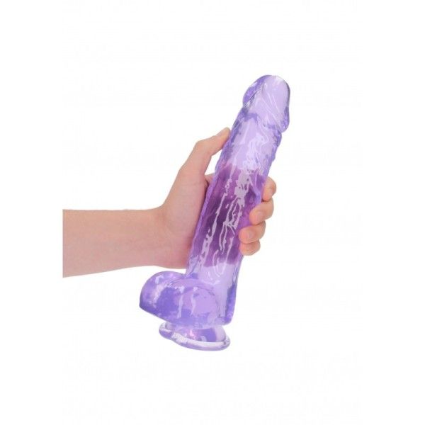 Dildo maxi realistico viola trasparente 25 cm