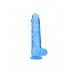 Dildo maxi realistico blu trasparente 25 cm Dildo maxi realistico blu trasparente 25 cm