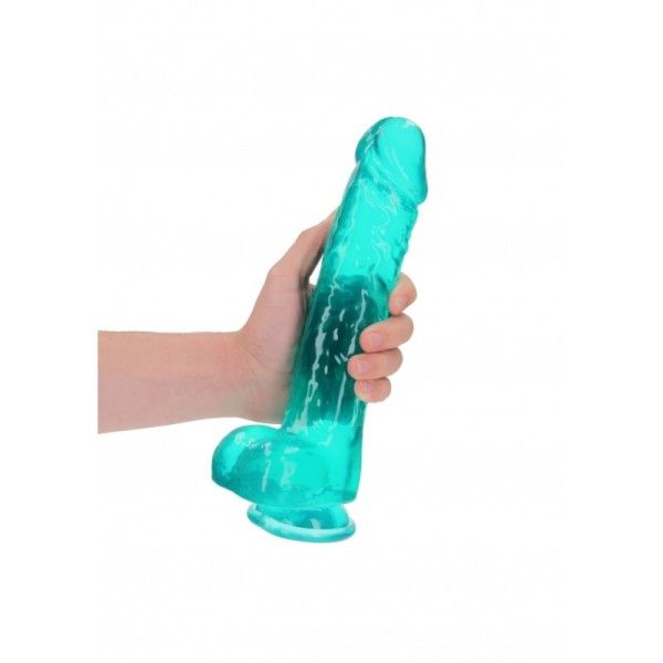 Dildo Maxi turchese trasparente 28 cm