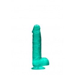 Dildo realistico turchese trasparente 17 cm Dildo realistico turchese trasparente 17 cm
